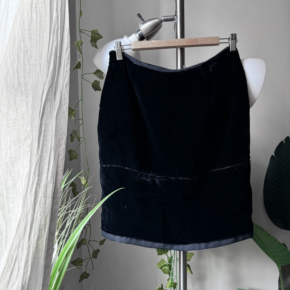 Vintage Black Velvet Mini Skirt